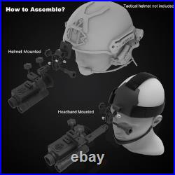 Night Vision Goggles Head or Helmet Mounted Monocular 1080P HD Photo Black Night Vision Goggles Head or Helmet Mounted Monocular 1080P HD Photo Black