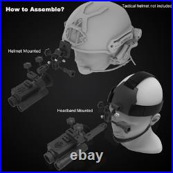 Night Vision Goggles Head or Helmet Mounted Monocular 1080P HD Photo and Vi