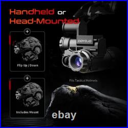 Night Vision Goggles Helmet-Mounted Monocular 1080P HD NVG with 3X Zoom & A