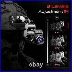 Night Vision Goggles Helmet-Mounted Monocular 1080P HD NVG with 3X Zoom & A