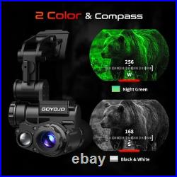 Night Vision Goggles Helmet-Mounted Monocular 1080P HD NVG with 3X Zoom & A