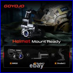 Night Vision Goggles Helmet-Mounted Monocular 1080P HD NVG with 3X Zoom & A