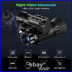 Night Vision Goggles Monocular, Head-Mounted Infrared NVG, 1080P HD 6X Zoom