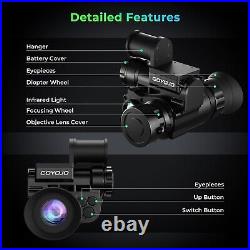 Night Vision Goggles Monocular, Head-Mounted Infrared NVG, 1080P HD 6X Zoom