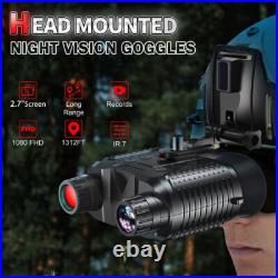 Night Vision Goggles Rechargeable Head Mounted Digital IR FHD Hunting Binoculars