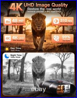 Night Vision Goggles Smart APP 4K Night Vision Binoculars, 10000mAh Battery