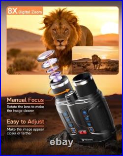 Night Vision Goggles Smart APP 4K Night Vision Binoculars, 10000mAh Battery