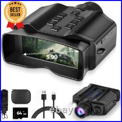 Night Vision Goggles for Adults 10000mAh Battery 64GB Card HD Screen for Hunting