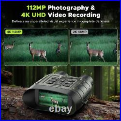 Night Vision Goggles for Adults, 112 MP 4K Night Vision Binoculars 12X Zoom &
