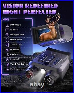 Night Vision Goggles for Adults, 4K Night Vision Binoculars, 10X Digital Night Vi