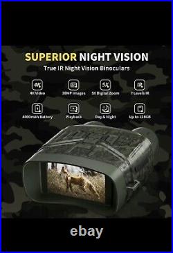 Night Vision Goggles for Hunting, 4K Infrared Night Vision Binoculars with Re