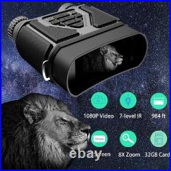 Night Vision Goggles with 8X Zoom Waterproof Infrared Binoculars for Hunting