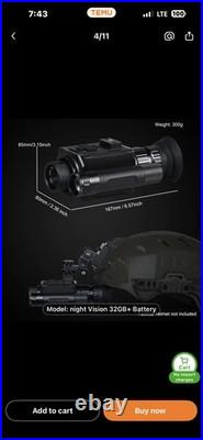Night Vision Goggles with Helmet Mount and Vinyl Head Strap Included New In Box Night Vision Goggles with Helmet Mount and Vinyl Head Strap Included New In Box