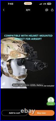 Night Vision Goggles with Helmet Mount and Vinyl Head Strap Included New In Box Night Vision Goggles with Helmet Mount and Vinyl Head Strap Included New In Box