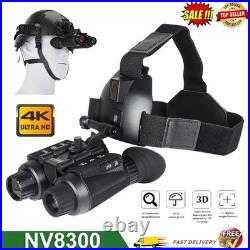 Night Vision Googles 3D 1080P NV8300 Infrared 8X Binoculars Goggles Head Mounted