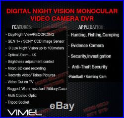 Night Vision Hunting Camera Goggles Binocular Monocular Digital NV Security DVR
