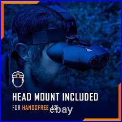 Nightfox Swift Head Mounted Night Vision Binoculars, Wide Angle 1x Lens NVG, Clo