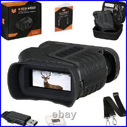 Nightfox Whisker Adjustable 1-10x Zoom Night Vision Goggles with32GB Memory, Black