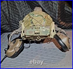 Nij Iiia Helmet Nvg Ready L4 Mount Nav Light F30 Comm Ar172 Radio Ptt Iff Scrim
