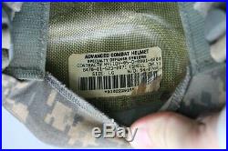 Original US Army 4th ID Advanced Combat Helmet with ACU Cover, NVG & TBI Sensor