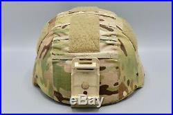 Original US Army ACH Revision High Cut Helmet with OCP Cover & NVG Medium