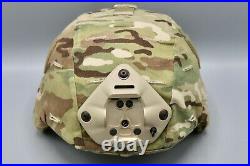 Original US Army Enhanced Combat Helmet ECH w OCP Cover & Rhino NVG Mount Large