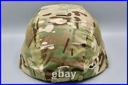 Original US Army Enhanced Combat Helmet ECH w OCP Cover & Rhino NVG Mount Large