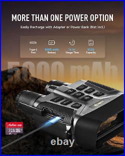 PINTY Night Vision Goggles 4K UHD Digital Vision Scope with5x 5000mAh Battery