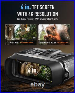 PINTY Night Vision Goggles 4K UHD Digital Vision Scope with5x 5000mAh Battery
