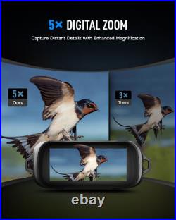PINTY REAL 4K Night Vision Goggles UHD Digital Vision Scope with5x 5000mAh Battery