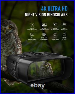 PINTY REAL 4K Night Vision Goggles UHD Digital Vision Scope with5x 5000mAh Battery