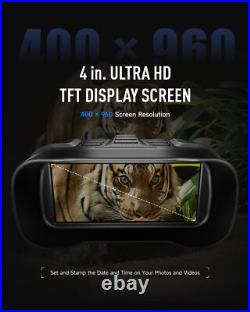 PINTY REAL 4K Night Vision Goggles UHD Digital Vision Scope with5x 5000mAh Battery