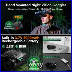 Rechargeable Head Mounted FHD Night Vision Goggles Digital IR Hunting Binoculars
