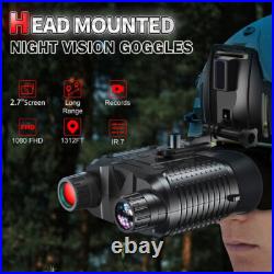 Rechargeable Head Mounted Night Vision Goggles Digital IR FHD Hunting Binoculars