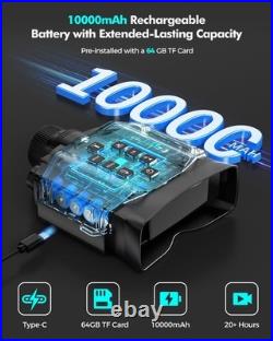 Rechargeable Night Vision Goggles with Large HD Display and Shockproof Design