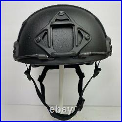 SAW-FAST L/XL Black High-cut Combat Ballistic Helmet Dial NVG 3 hole NIJ IIIA