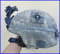 Size Large USGI US Army MSA ACH Ballistic Combat Helmet with NVG Rhino Mount