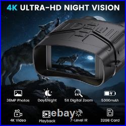 TELUHA Night Vision Goggles for Adults, 4K Binoculars Dark Black