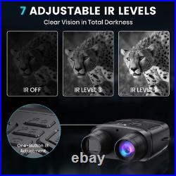 TELUHA Night Vision Goggles for Adults, 4K Binoculars Dark Black