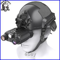 Tactical 4K Helmet Night Vision 36MP Head Mounted Hunting Infrared NVG Goggles