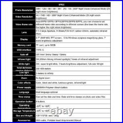 Tactical 4K Helmet Night Vision 36MP Head Mounted Hunting Infrared NVG Goggles