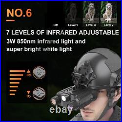Tactical 4K Helmet Night Vision 36MP Head Mounted Hunting Infrared NVG Goggles