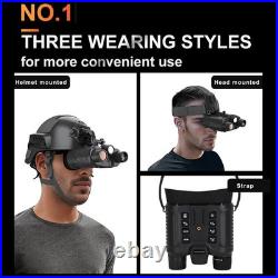 Tactical 4K Helmet Night Vision 36MP Head Mounted Hunting Infrared NVG Goggles