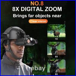 Tactical 4K Helmet Night Vision 36MP Head Mounted Hunting Infrared NVG Goggles