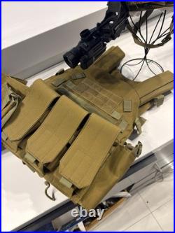 Tactical Military Helmet Real Night Vision Goggles And Military Vest / Radio