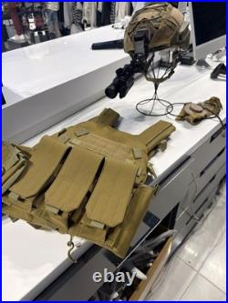 Tactical Military Helmet Real Night Vision Goggles And Military Vest / Radio