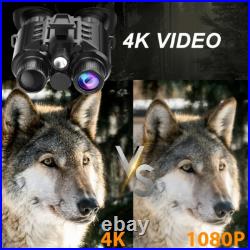 Tactical NVG Head Mounted IR Night Vision Goggles Binocular 4K 8x Digital Zoom
