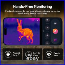 Thermal Imaging Monocular Handheld Night Vision Goggles AI 256X192 8X Zoom 12? M