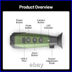 Thermal Imaging Monocular Handheld Night Vision Goggles AI 256X192 8X Zoom 12? M
