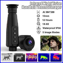 Thermal Monocular Night Vision Goggles Monocular For Hunting Ai 384x288 8x Zoom